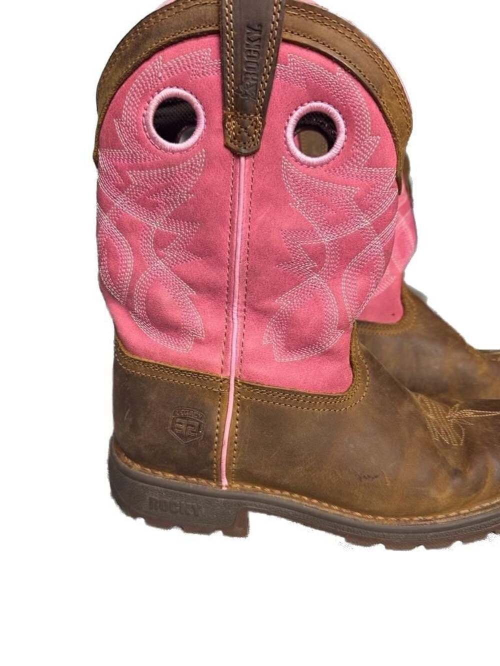 Rocky Kids Legacy 32 Pull-On Western Boots Brown and Pink